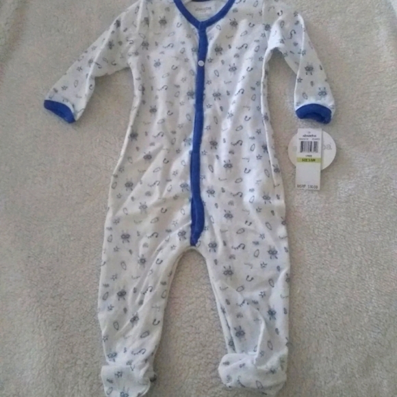Absorba Other - NWT absorba Baby Footie Boys, Print/Blue, 3-6 Months